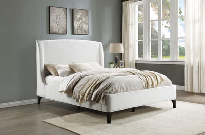 WEEKLY or MONTHLY. Mossby White Boucle QUEEN Bed