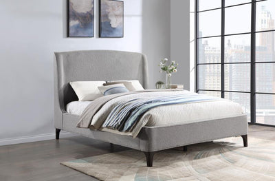 WEEKLY or MONTHLY. Mossby Gray Boucle QUEEN Bed