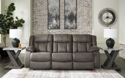 WEEKLY or MONTHLY. First Base Gunmetal Reclining Couch and Loveseat