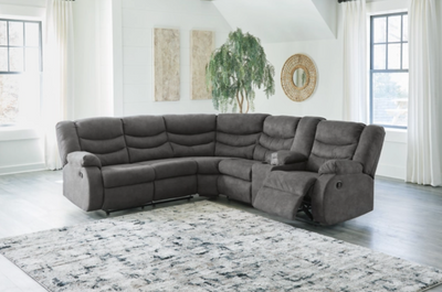 WEEKLY or MONTHLY. It's Party Time Sectional in Charcoal