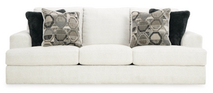 WEEKLY or MONTHLY. Meet Karinna Linen Couch and Loveseat