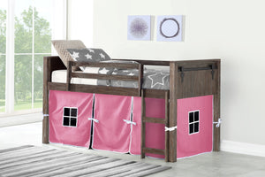WEEKLY or MONTHLY. Low Loft Bunk Bed Brushed Shadow with Pink Tent
