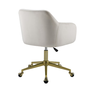 Vance White Quilted Office Chair