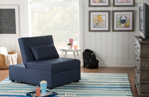 WEEKLY or MONTHLY. Dozer Navy Blue Convertible Armless Chair