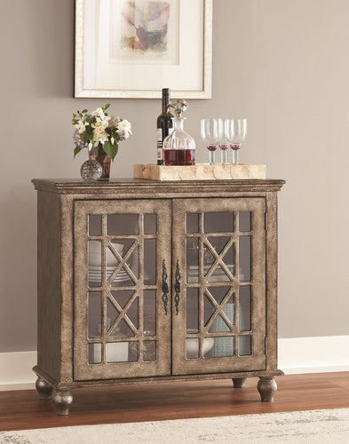 WEEKLY or MONTHLY. Antique Platinum 2-Door Accent Console