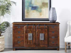 WEEKLY or MONTHLY. Jupiter Ironworks 8-Drawer Media Console