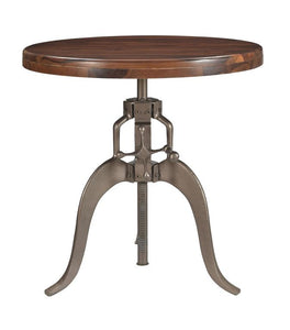 WEEKLY or MONTHLY. Honey Silver Adjustable Round Accent Table & 2 Adjustable Stools w/o Back