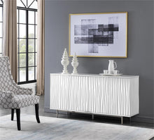 WEEKLY or MONTHLY. Glossy White Waves Media Console