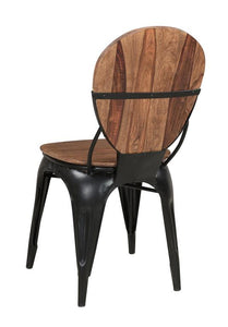 WEEKLY or MONTHLY. Dark Metal and Sheesham Dining Chair