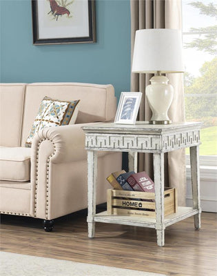 WEEKLY or MONTHLY. Athens Shabby White Square End Table