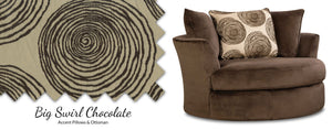 WEEKLY or MONTHLY. Swirls of Chocolate Swivel Pod Chair