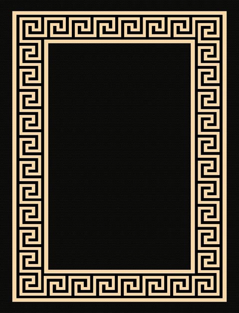 Black Rug with Simple Border  Design