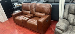 WEEKLY or MONTHLY. Double Power Broadway Genuine Leather Couch and Loveseat