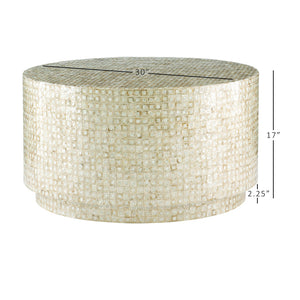 WEEKLY or MONTHLY. Gold and Ivory Round Coffee Table