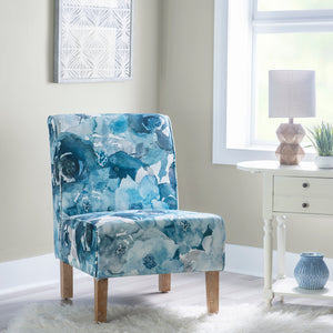 Coco Blue Flower Accent Chair
