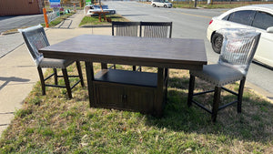 WEEKLY or MONTHLY. Colorado Pub Table & 4 Pub Chairs & Pub Bench