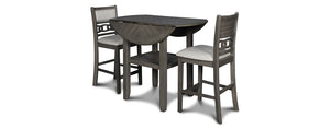 WEEKLY or MONTHLY. Gia Grey Drop Leaf Table & 2 Pub Chairs
