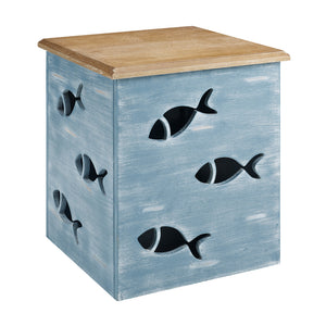Goldie Blue Fish Side Table with Storage