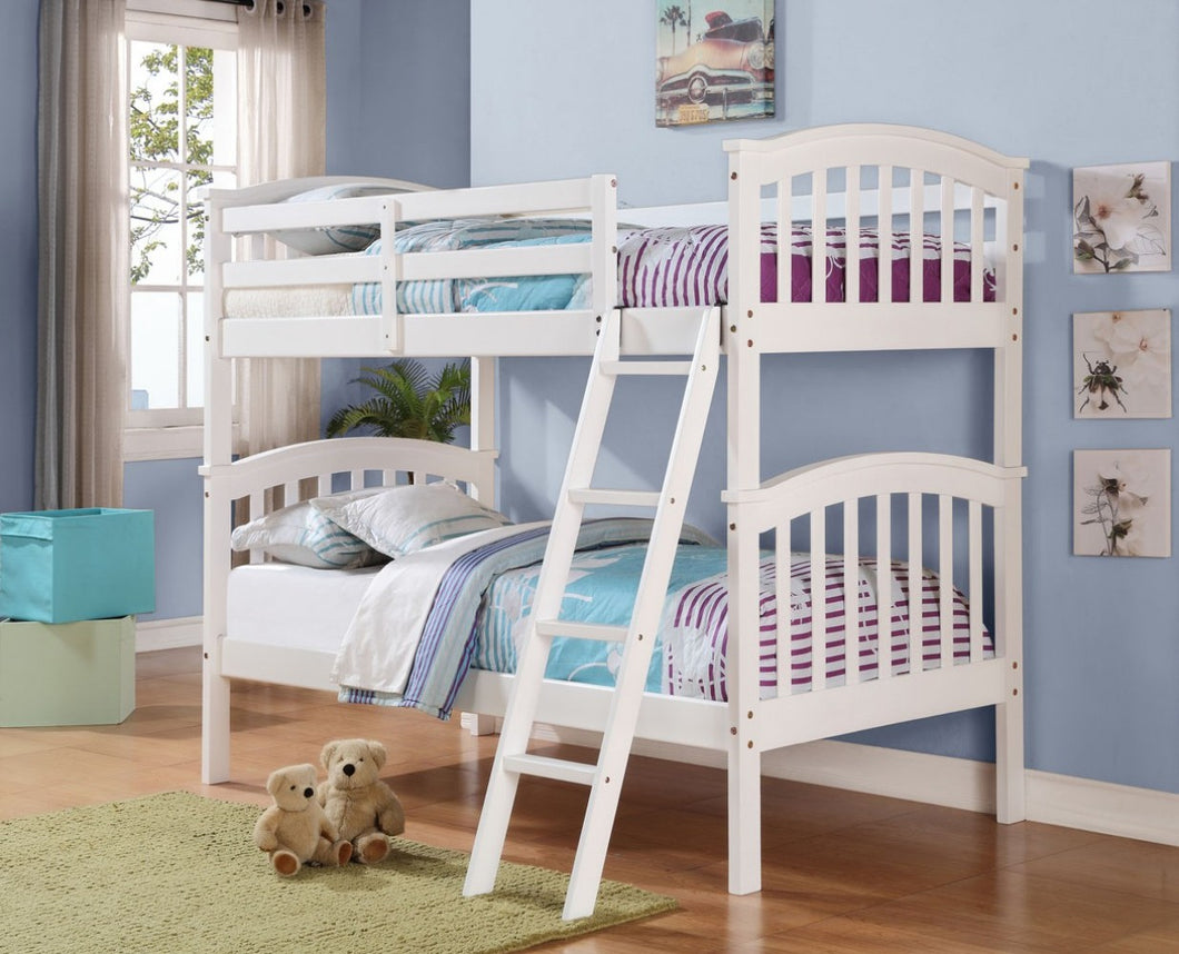 WEEKLY or MONTHLY. White Columbia Twin over Twin Bunkbed
