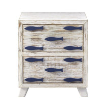 Distressed White with Navy Fish Chest