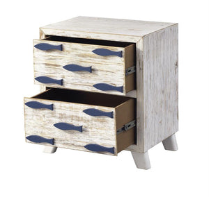 Distressed White with Navy Fish Chest