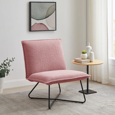 Kenny Blush Sherpa Accent Chair