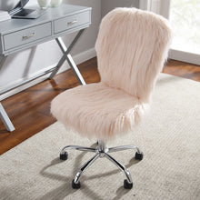 Larrie Blush Pink Fur Chair