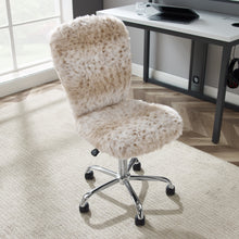 Whimsical Larrie Snow Leopard Fur Office Chair