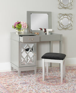 WEEKLY or MONTHLY. Silver Latte Vanity and Stool