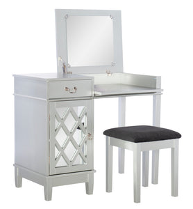 WEEKLY or MONTHLY. Silver Latte Vanity and Stool