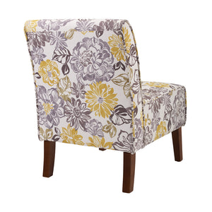 Lily Yellow Floral Accent Chair