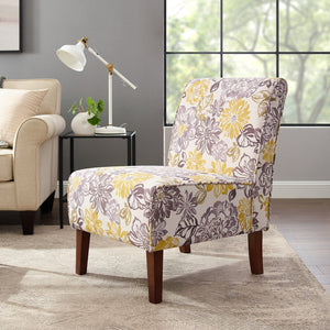 Lily Yellow Floral Accent Chair