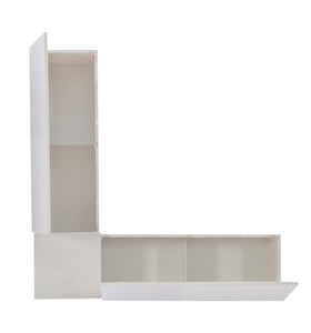 WEEKLY or MONTHLY. Norah Backless White Storage Corner Nook
