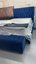 WEEKLY or MONTHLY. Navy Blue Velvet Amelia Full Bed