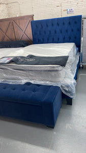 WEEKLY or MONTHLY. Navy Blue Velvet Amelia King Bed