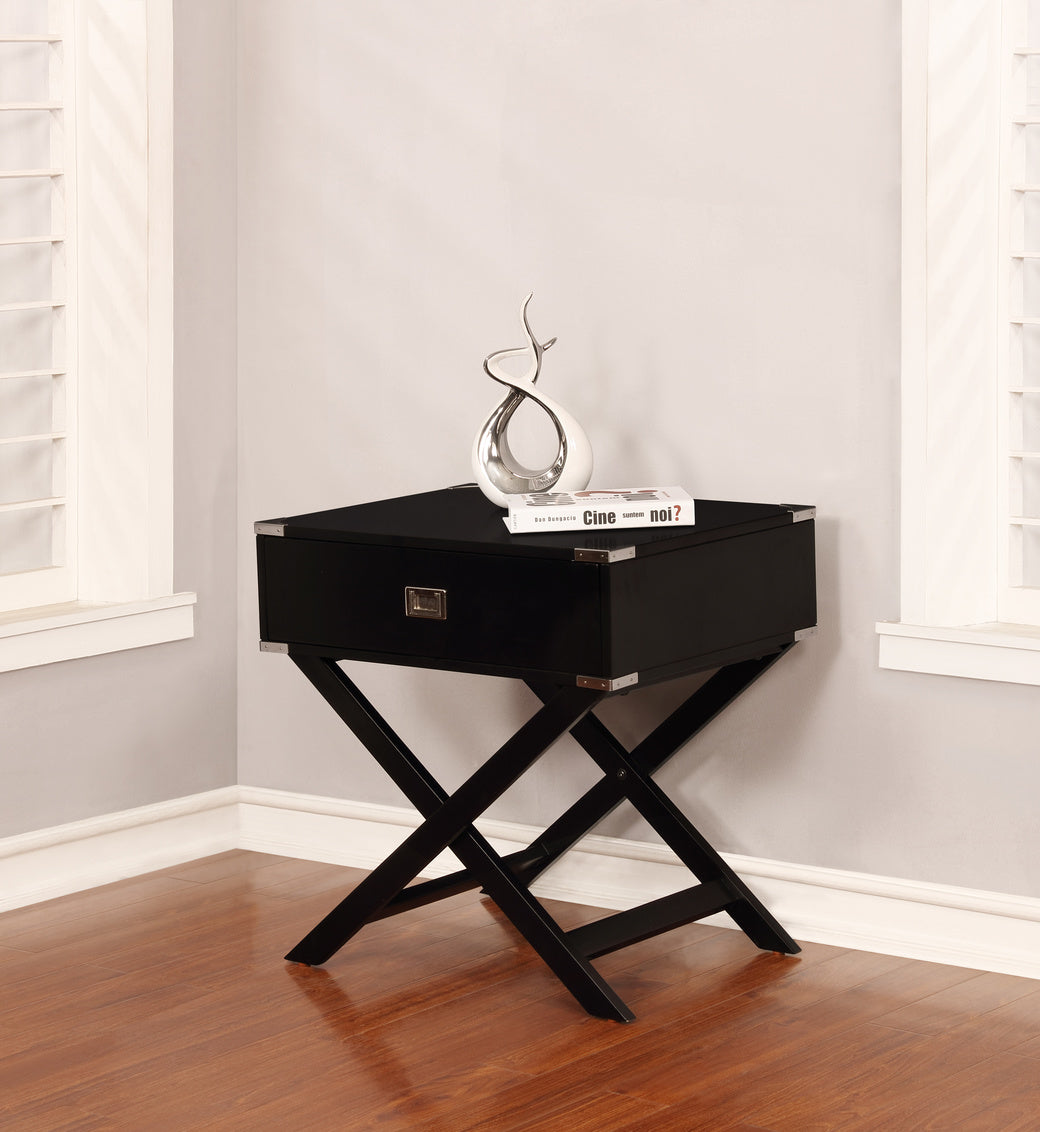 Peggy Black X-Base Accent Table