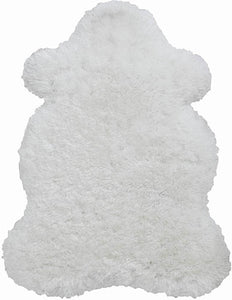 WHITE Polar Fur Rug Bear Shape