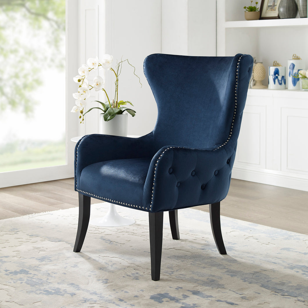 WEEKLY or MONTHLY. Sylvia Blue Round Back Chair
