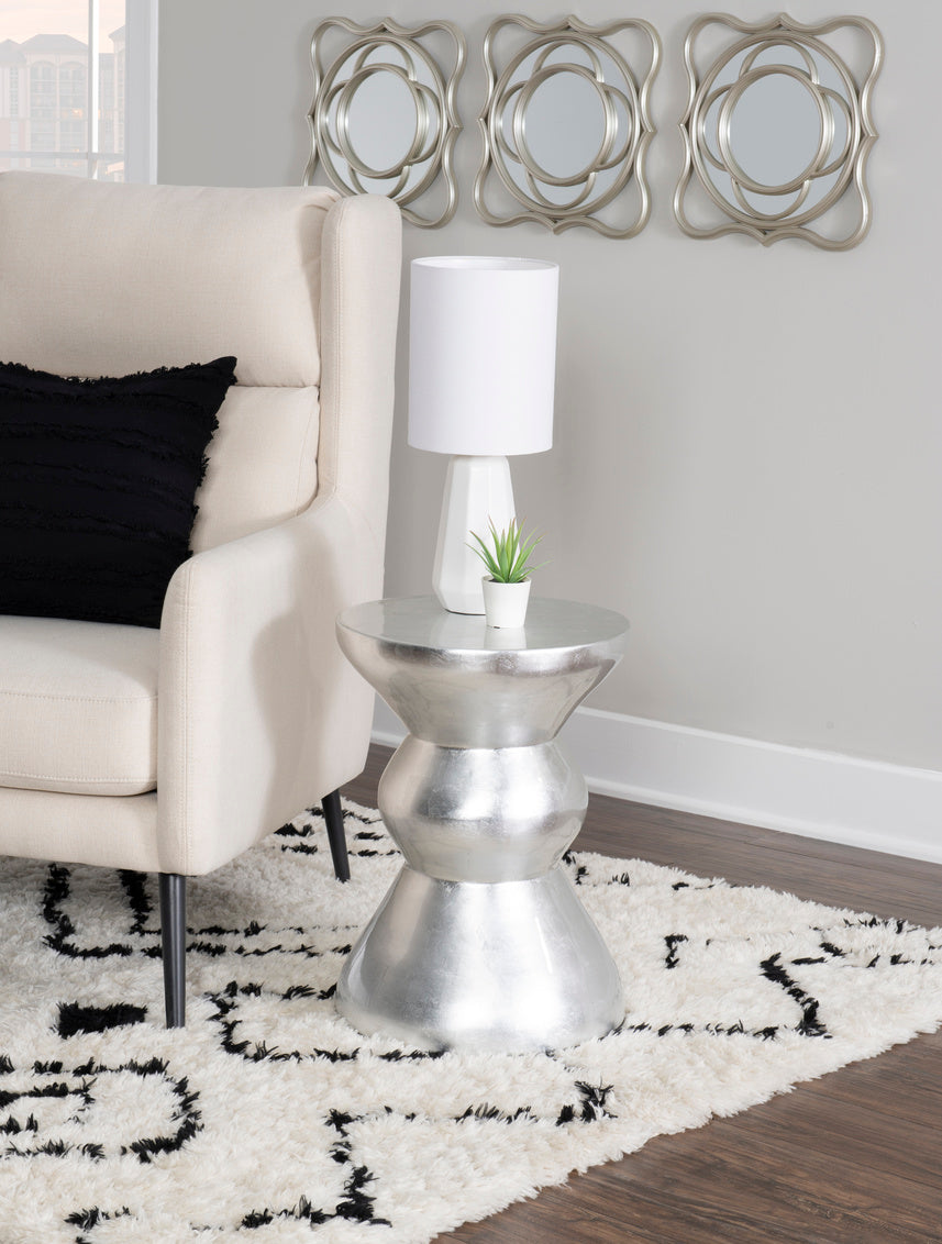 Silver Leaf Bamboo Accent Table