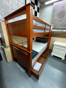WEEKLY or MONTHLY. Matthew Walnut Twin over Twin Bunk Bed with Trundle