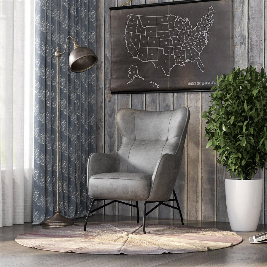 WEEKLY or MONTHLY. Franky Graham Accent Chair in Charcoal
