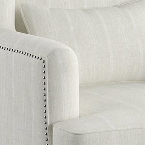 WEEKLY or MONTHLY. Isabella Accent Chair Linen Stripe with Kidney Pillow