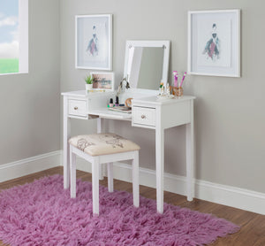 Virginia Silver Butterfly Vanity and Stool