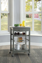 Joey Grey Stainless Top Kitchen Rolling Cart