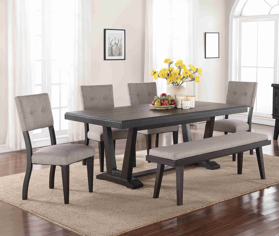 WEEKLY or MONTHLY. Ashen Echo Dining Table & 4 Chairs & Bench